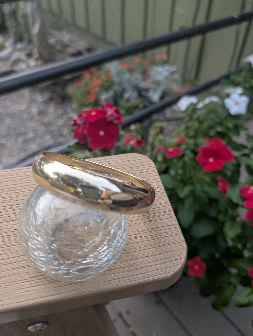 Vintage Gold Wide Bangle Bracelet Chunky Gold Bracelet